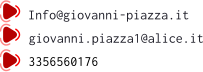 Info@giovanni-piazza.it giovanni.piazza1@alice.it 3356560176